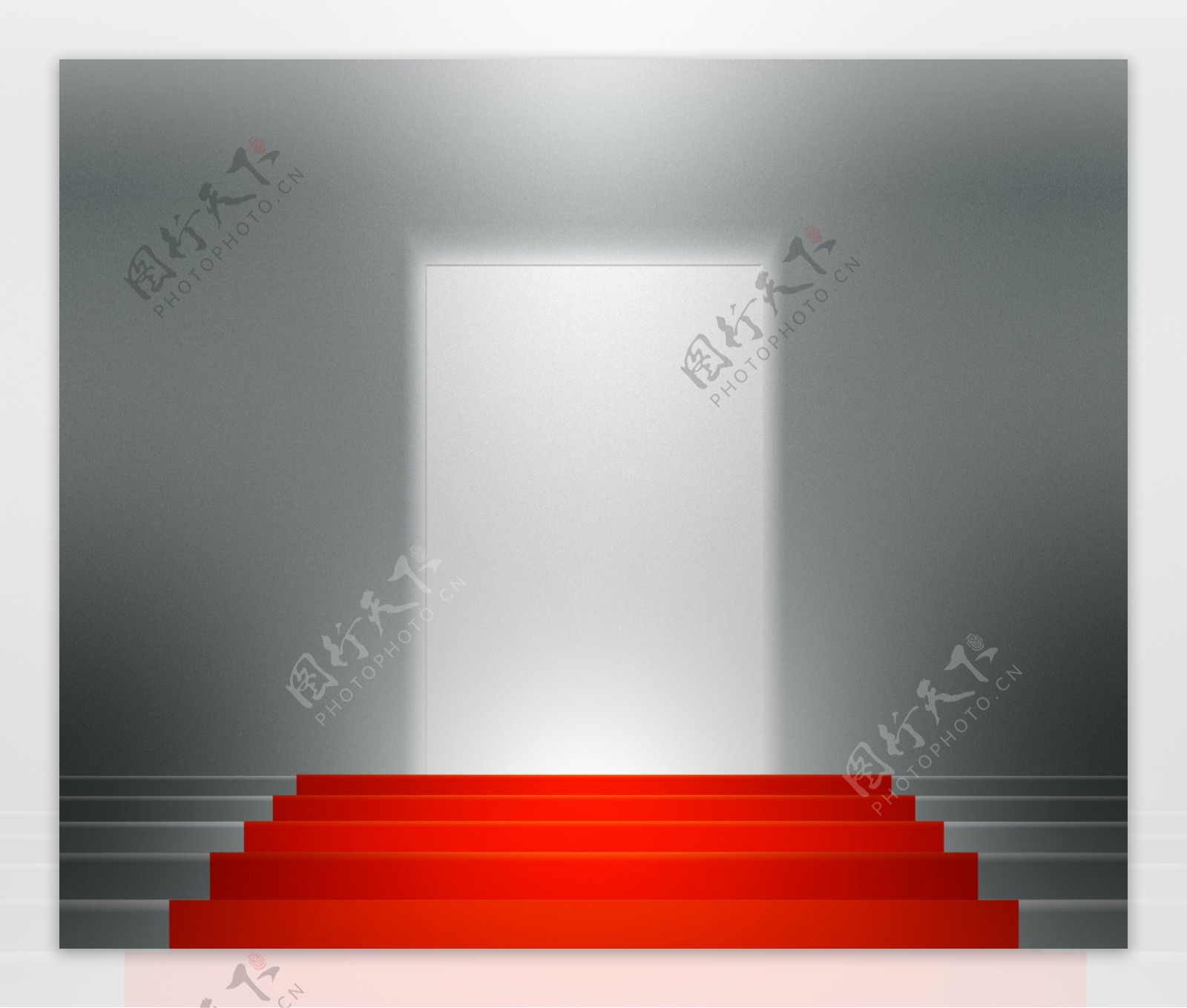 红色背景的楼梯灯