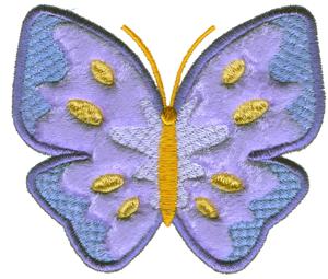 绣花动物蝴蝶色彩蓝色免费素材