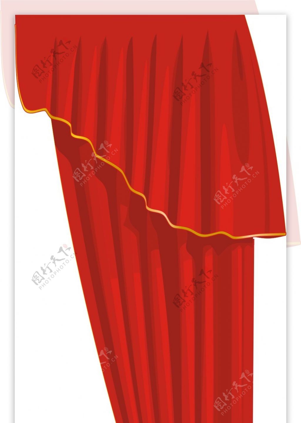 红色飘动的布分层素材