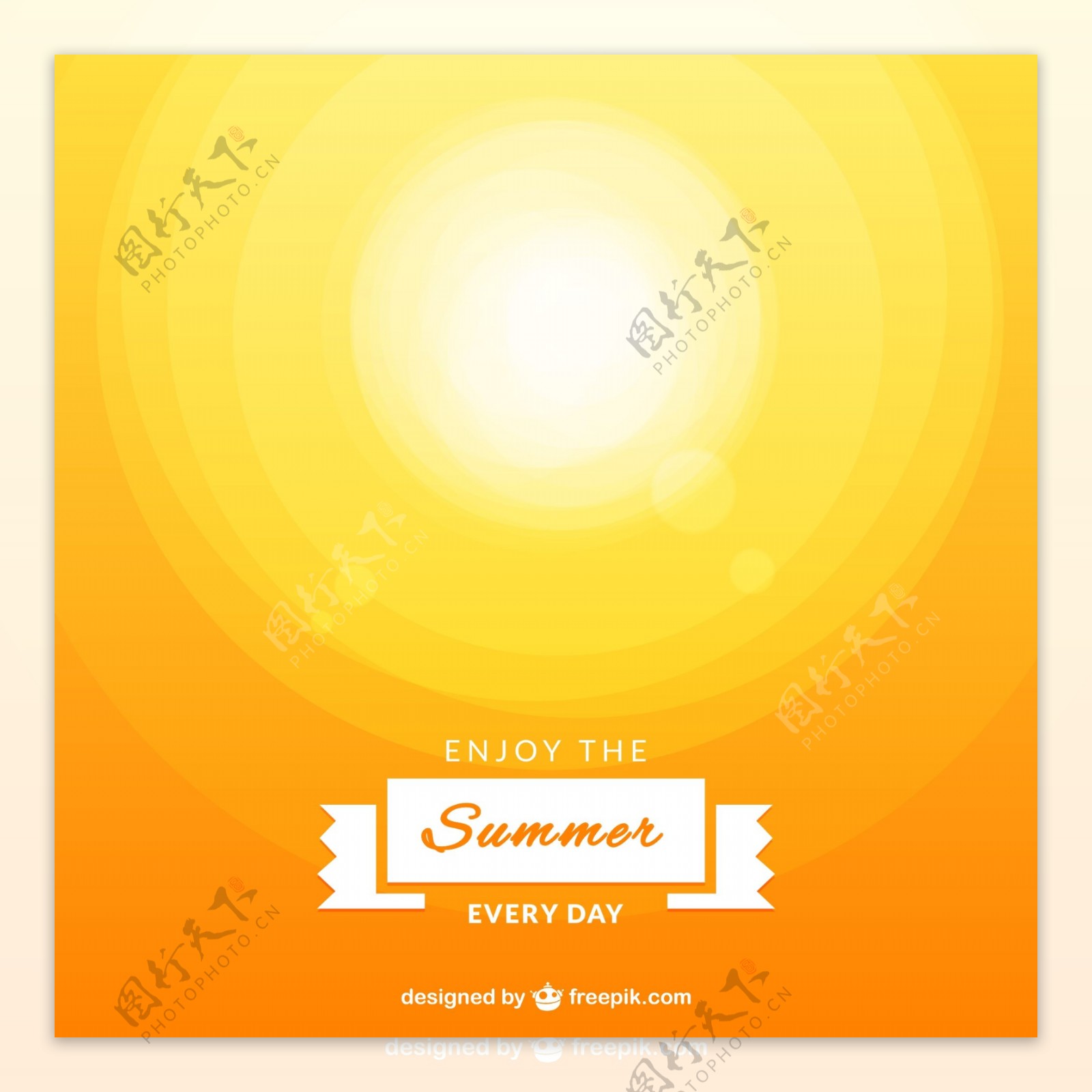 抽象夏日太阳背景矢量素材