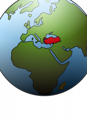 土耳其的位置在地球矢量图