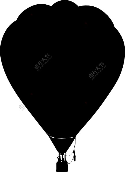 热气球的轮廓剪影线索剪贴画