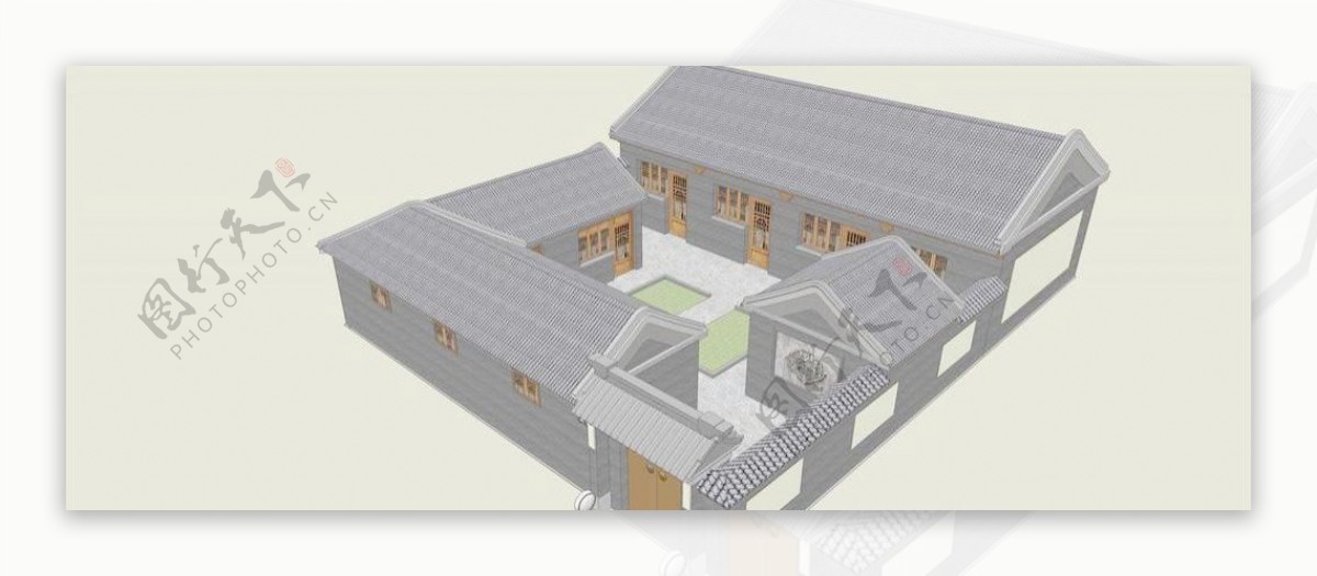 SketchUp精品模型中式四合院住宅