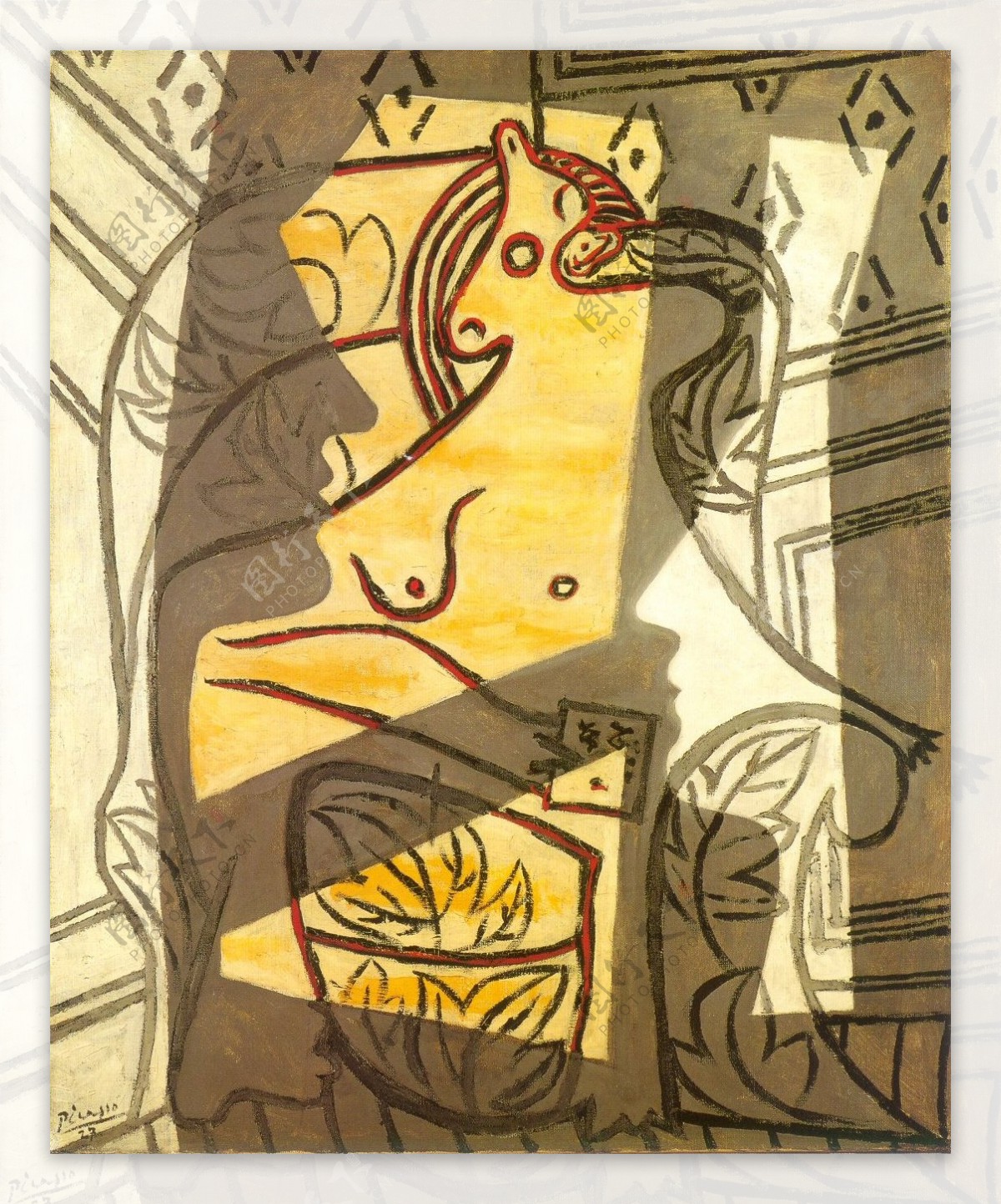 1927Femmedansunfauteuil2西班牙画家巴勃罗毕加索抽象油画人物人体油画装饰画