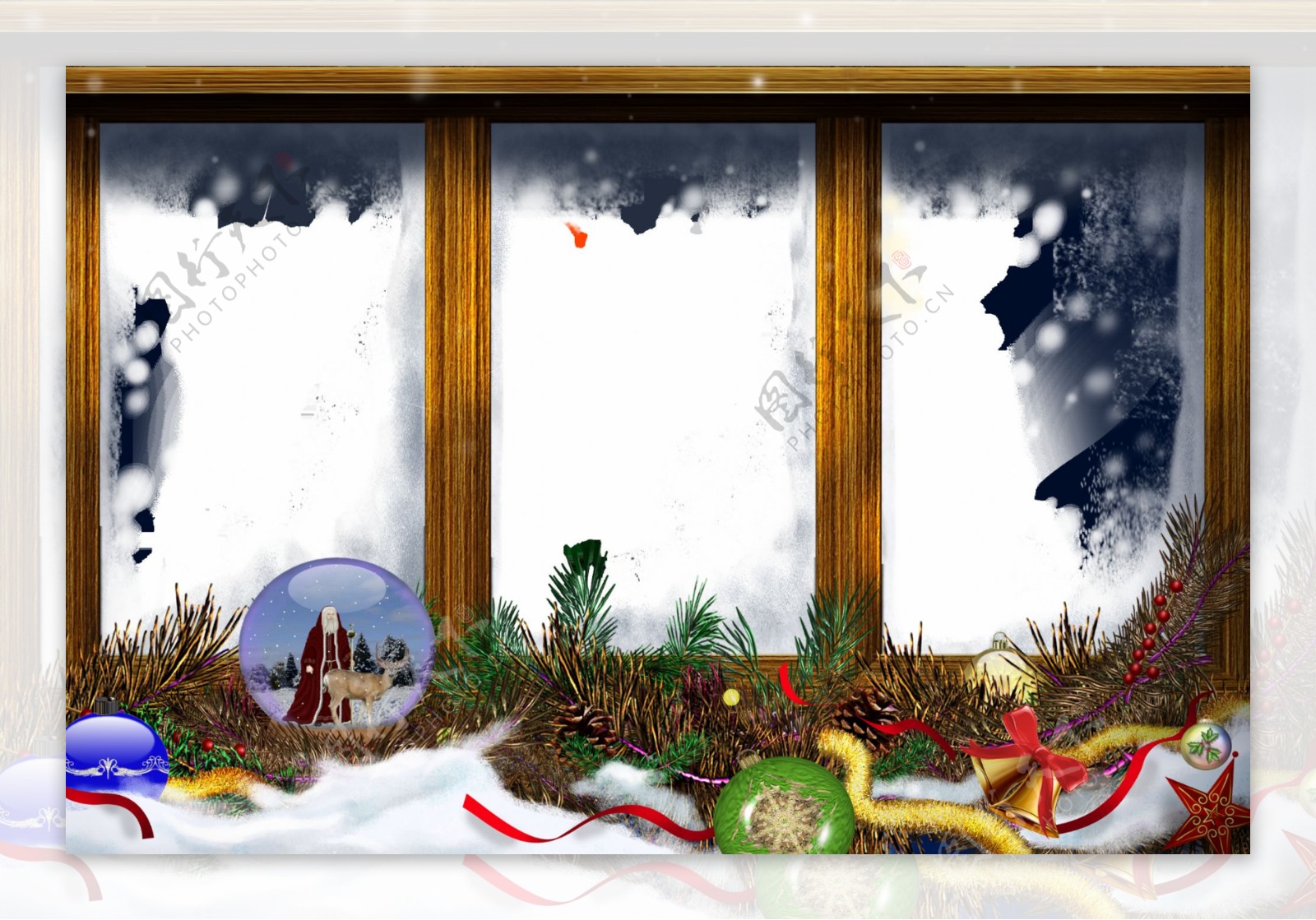 圣诞框架平面设计图图片
