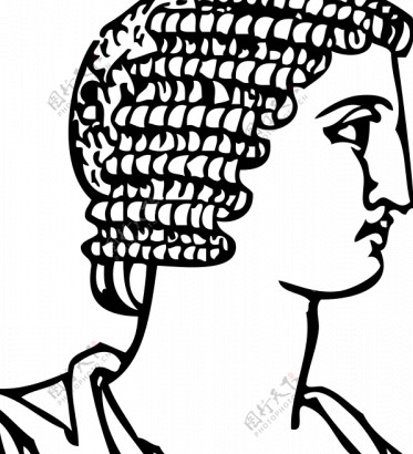 古希腊的短发型矢量剪贴画