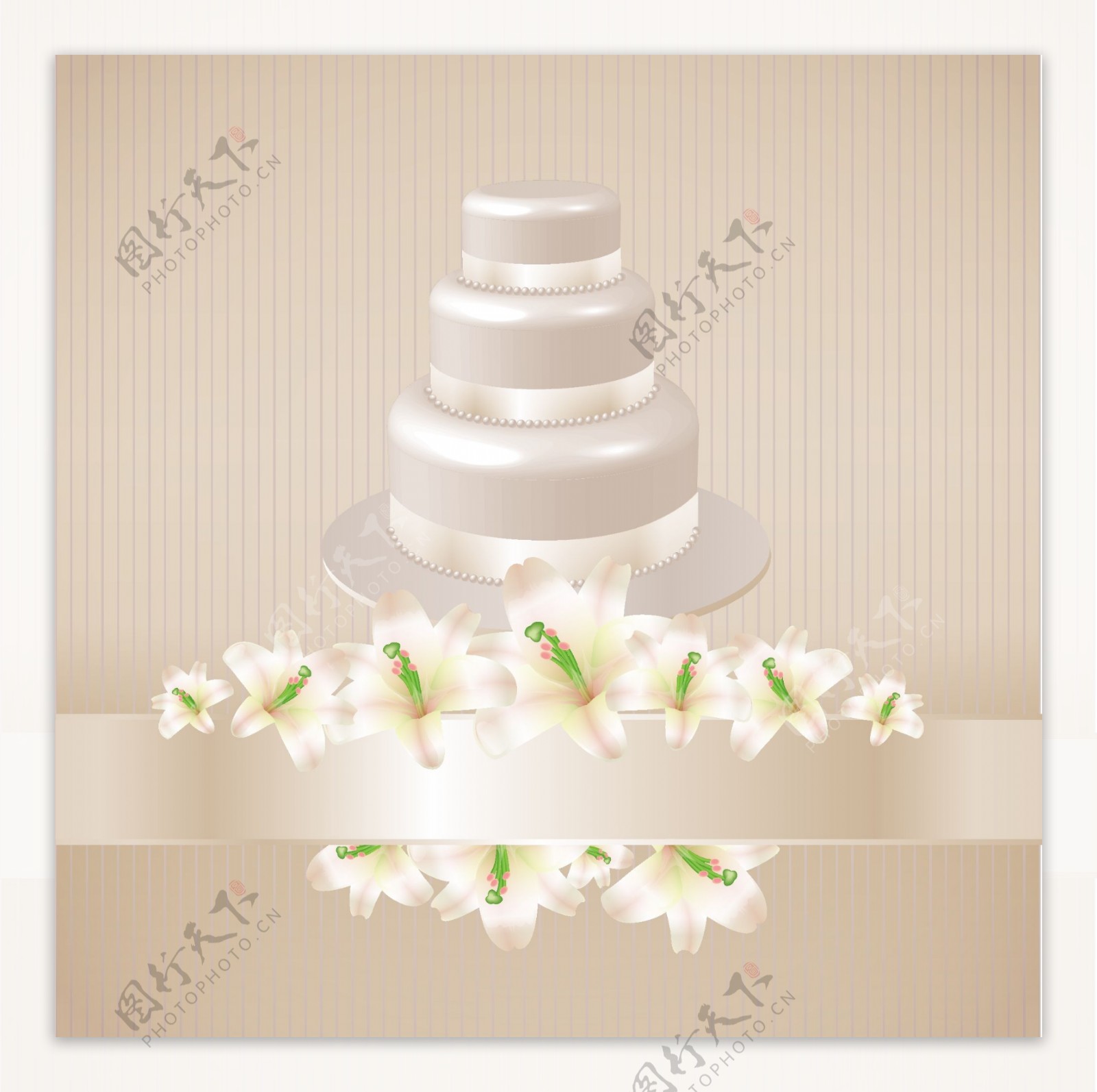 欧式婚纱婚礼蛋糕鲜花背景图片