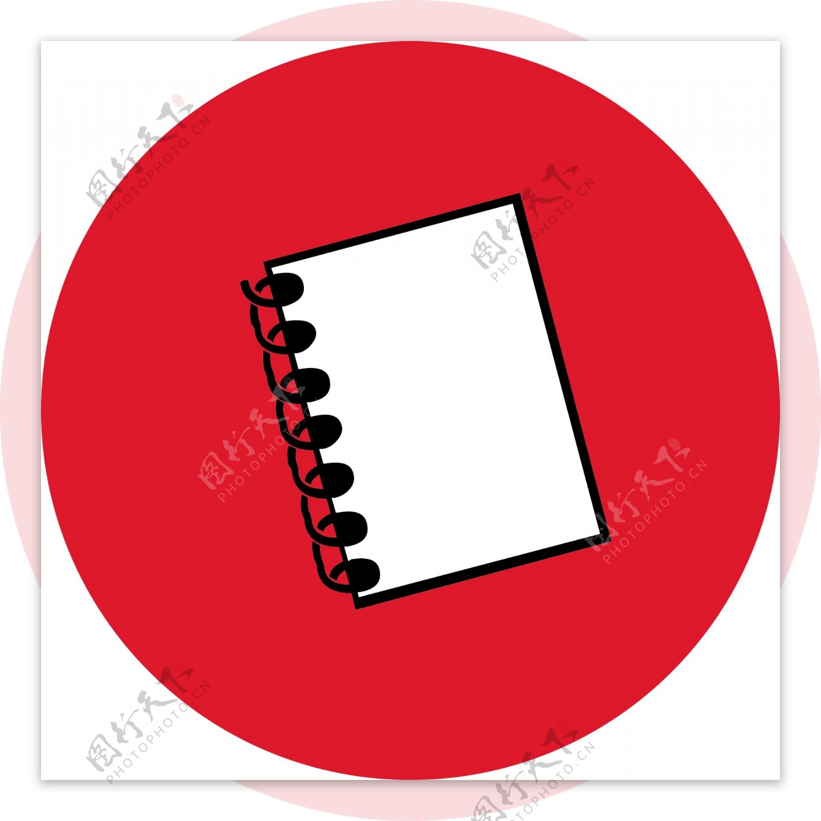 红色背景笔记本图标