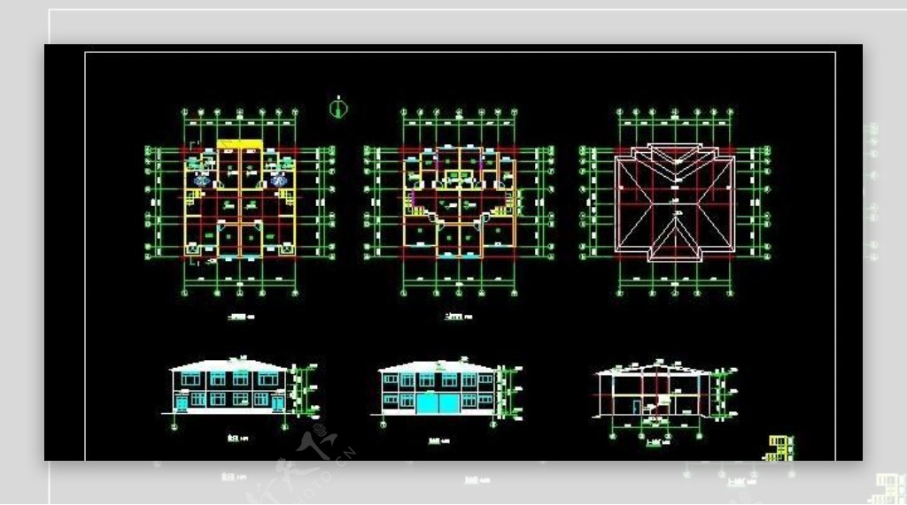 二层联排别墅建筑施工图nbsp16x15