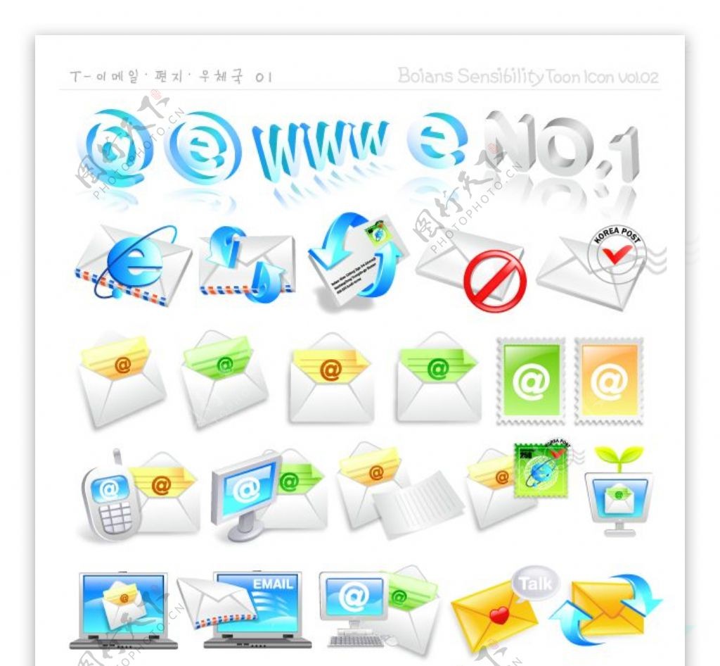 电子邮件图标主题矢量素材