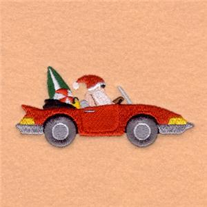 绣花汽车圣诞老人礼物免费素材