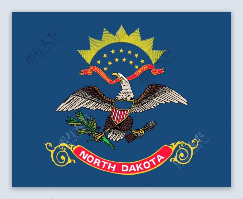 美国北达科他州的旗剪贴画