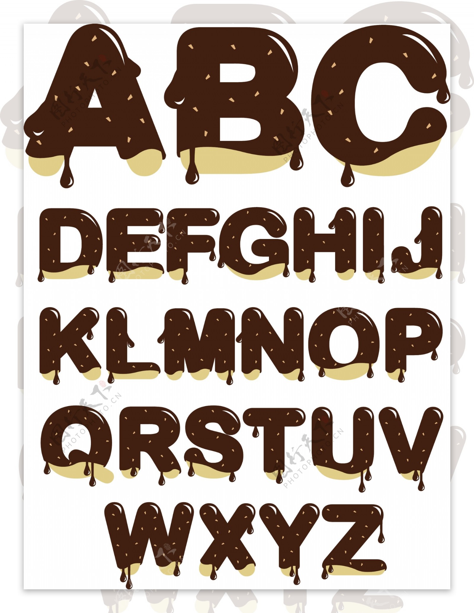 巧克力字母矢量