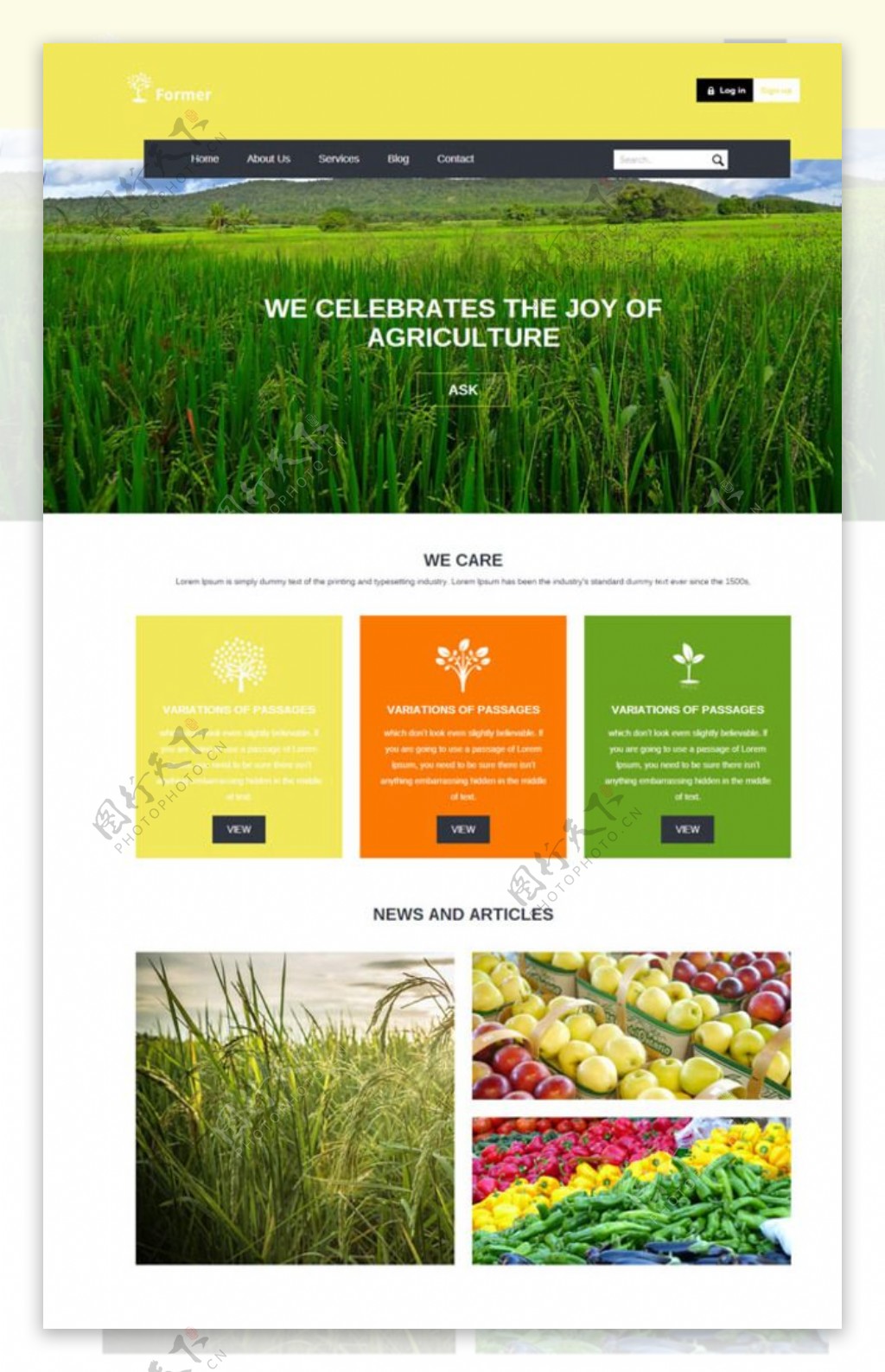 水果蔬菜种植网站模板图片
