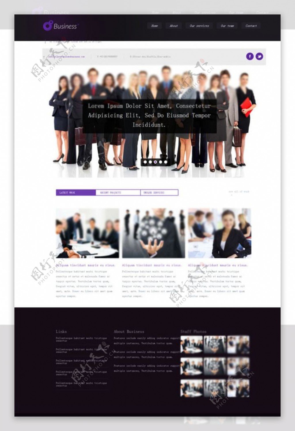 紫色风格商务模板图片