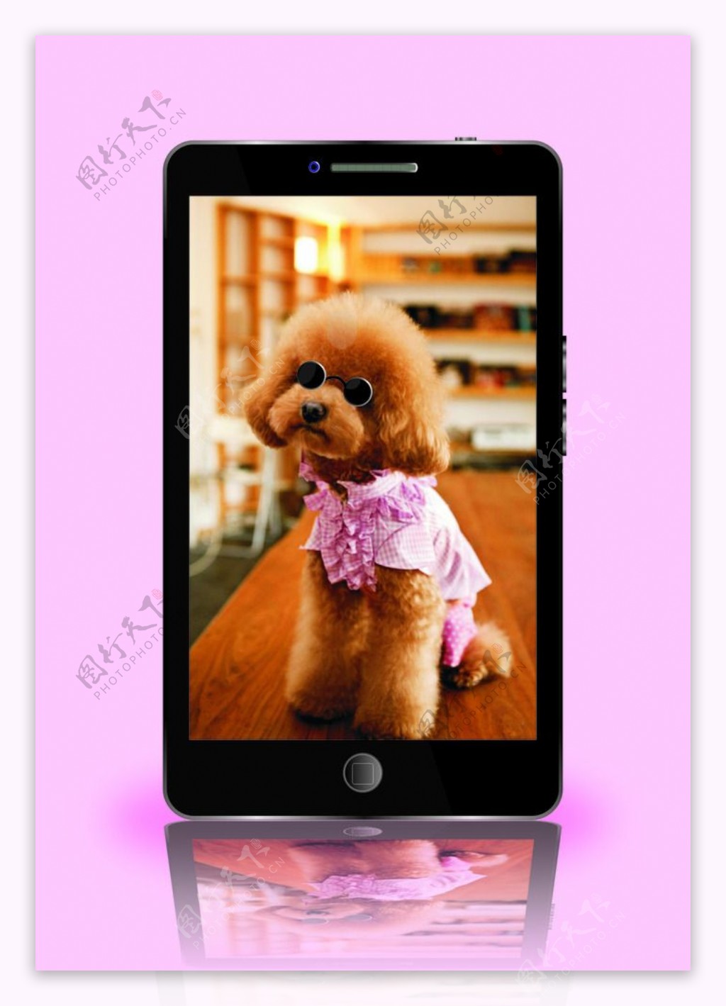 cdr绘制手机立体可爱小狗壁纸图片