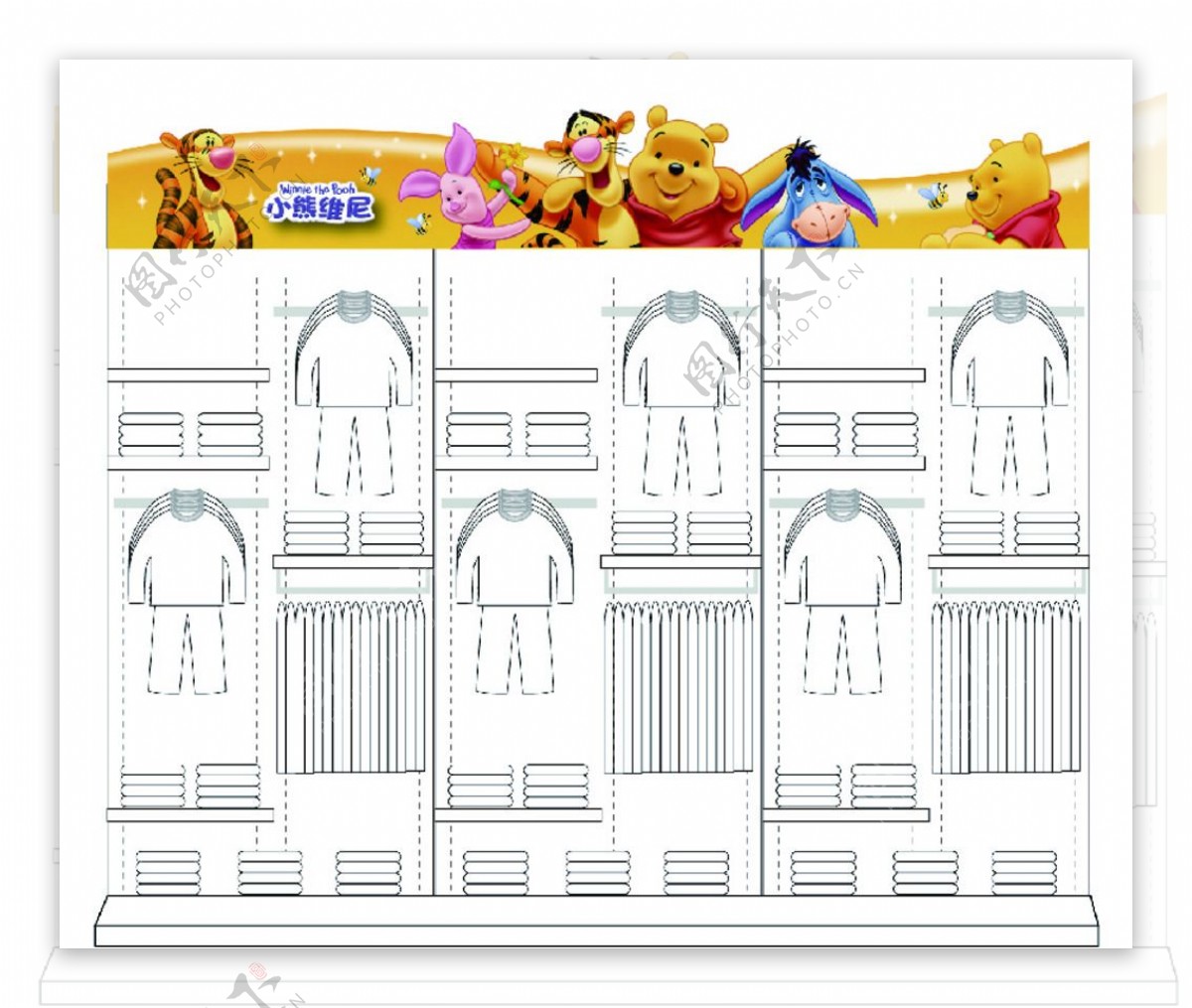 迪士尼维尼小熊壁柜衣柜图片