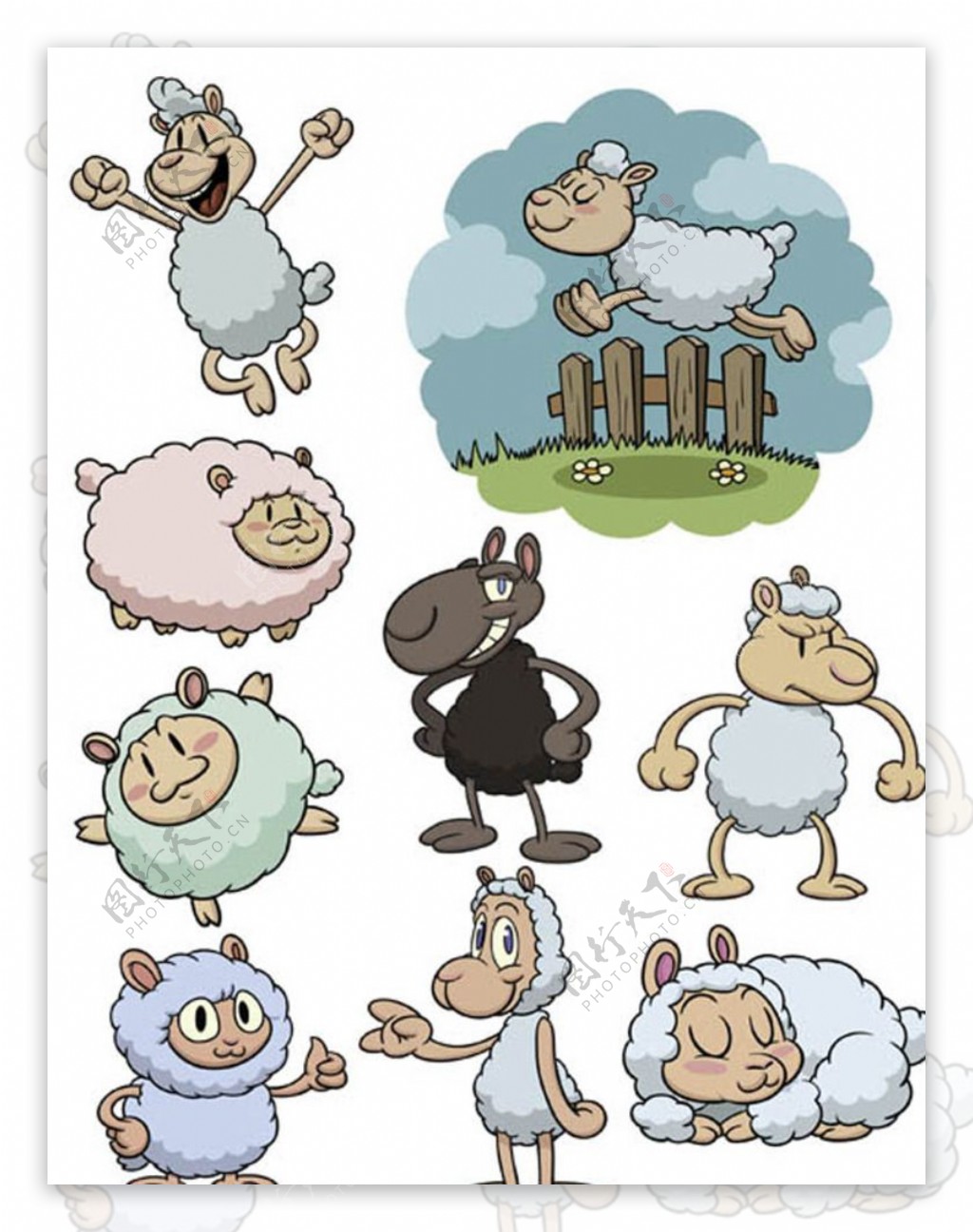 卡通羊矢量图2015羊图片