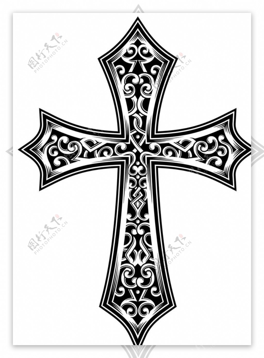 十字架T恤图案纹身设图片
