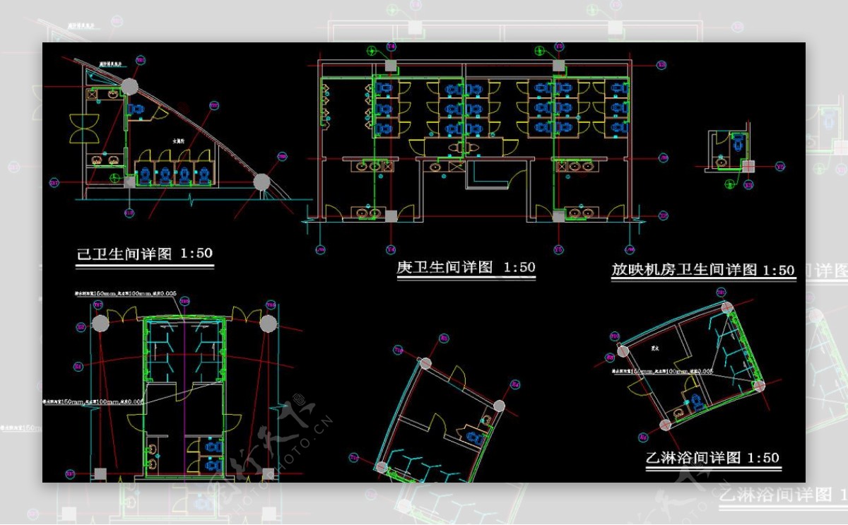 师范大学体育馆卫生间沐浴间详图图片