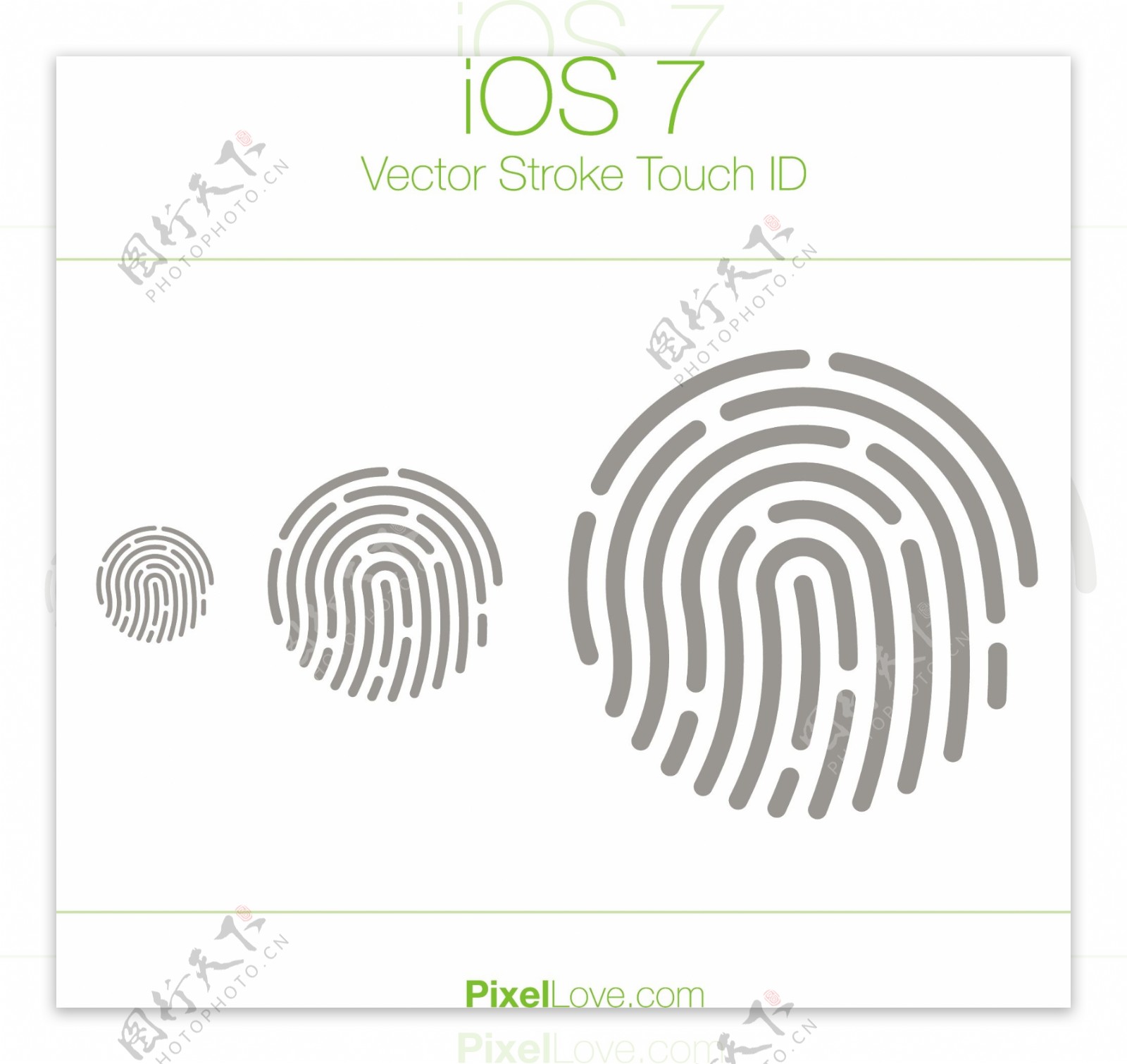 iOS7指纹矢量素材图片