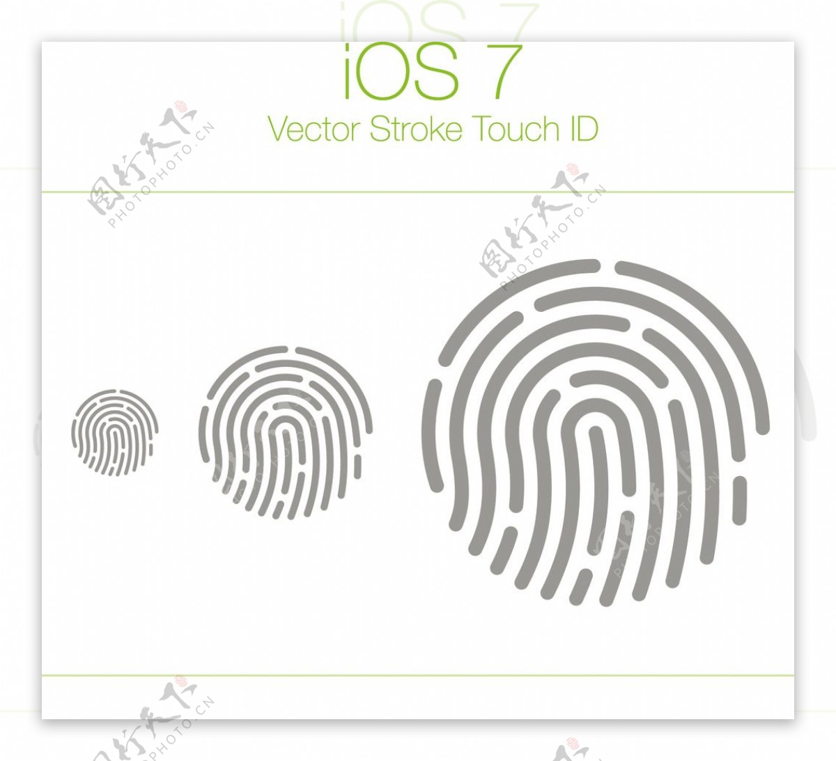iOS7指纹矢量素材图片