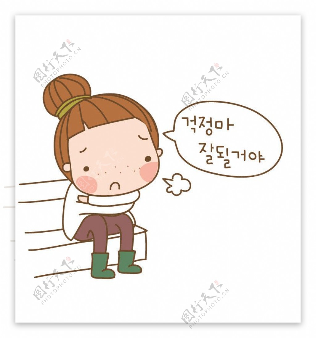 生病的女孩有感冒和流感的症状插画图片素材_ID:141063635-Veer图库
