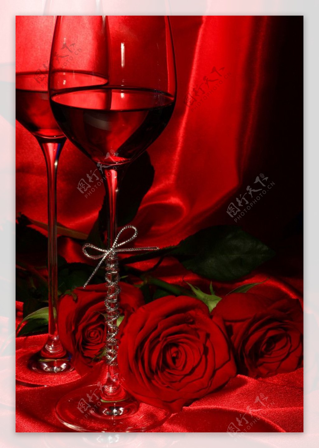 玫瑰花红酒图片