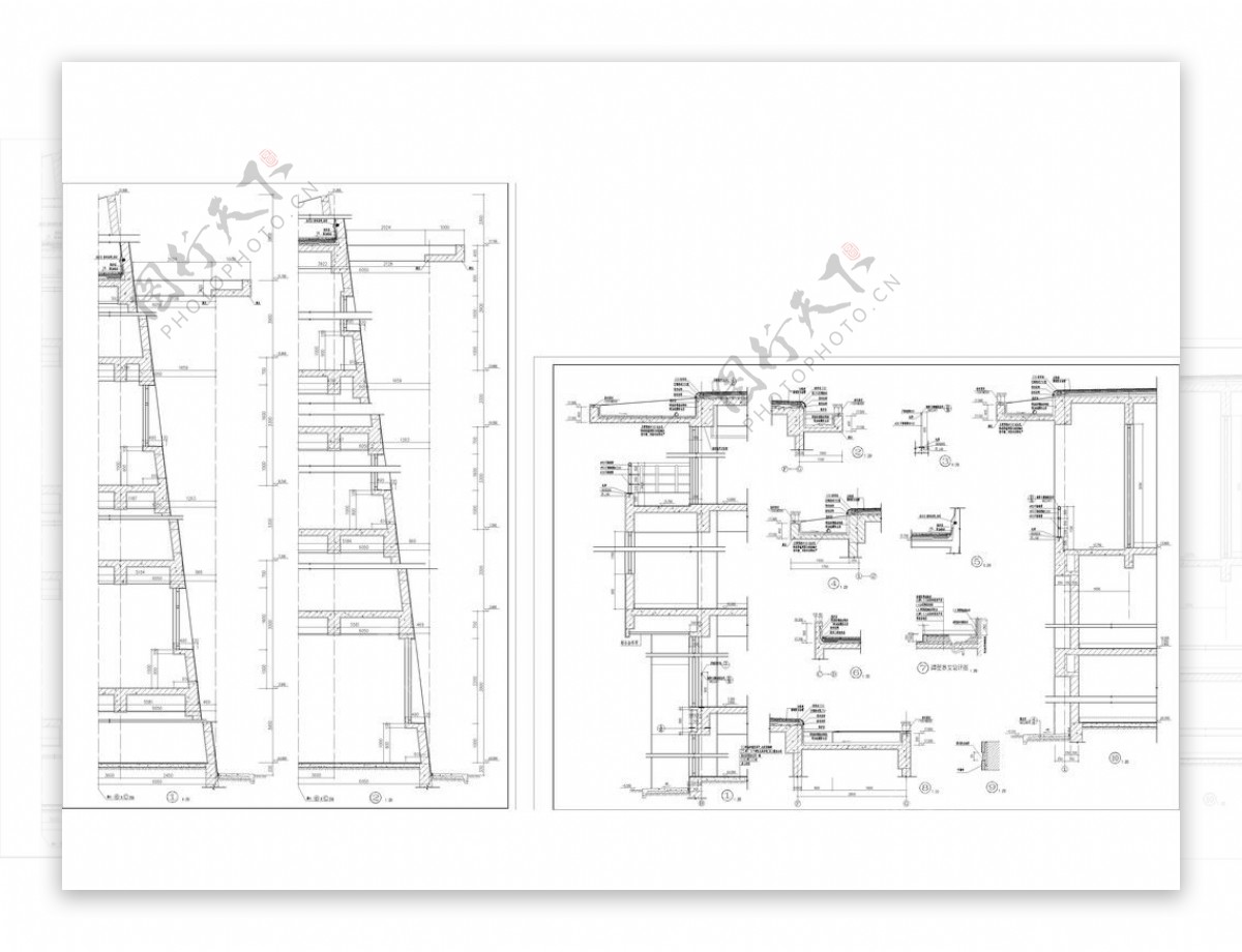 CAD节点详图及墙身剖面图片