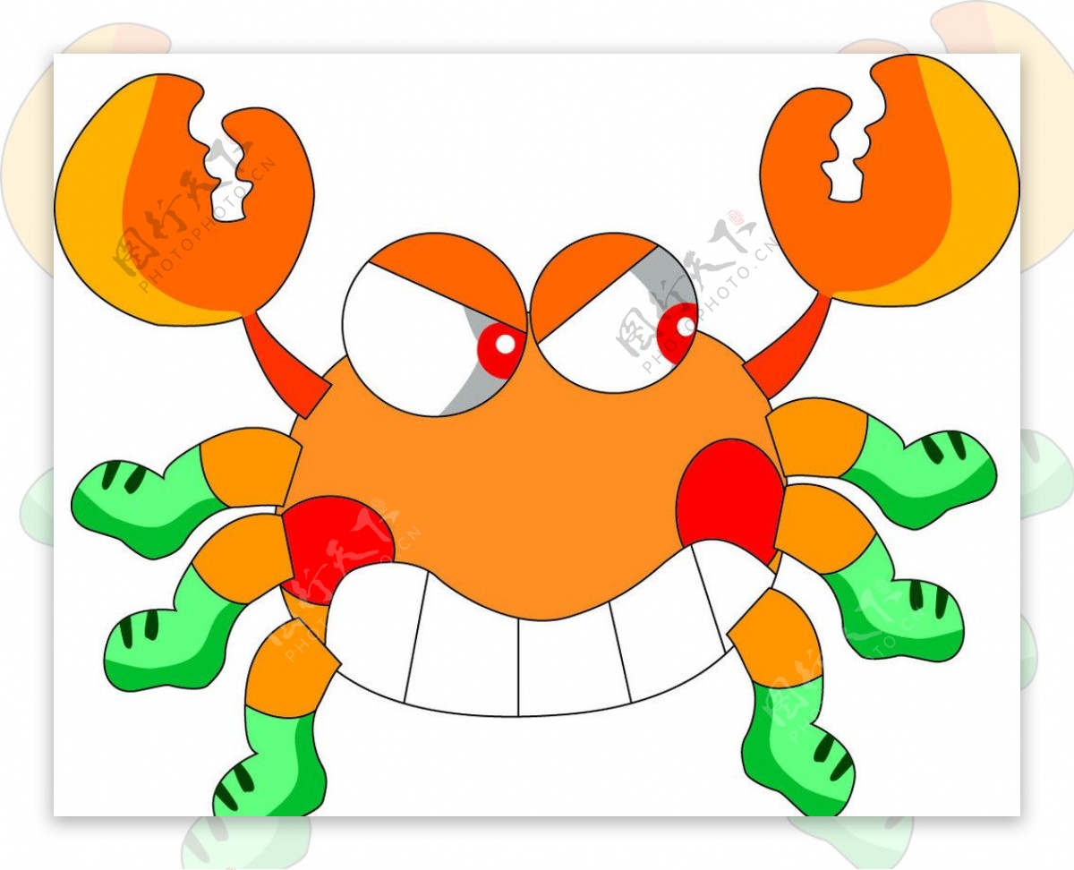 小螃蟹卡通-图库-五毛网