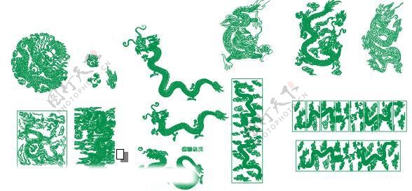 龙蛇虎朱雀所有动物的矢量图图片