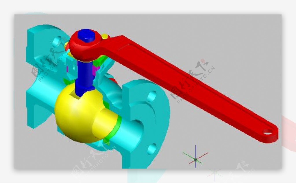 球阀3d模型图片