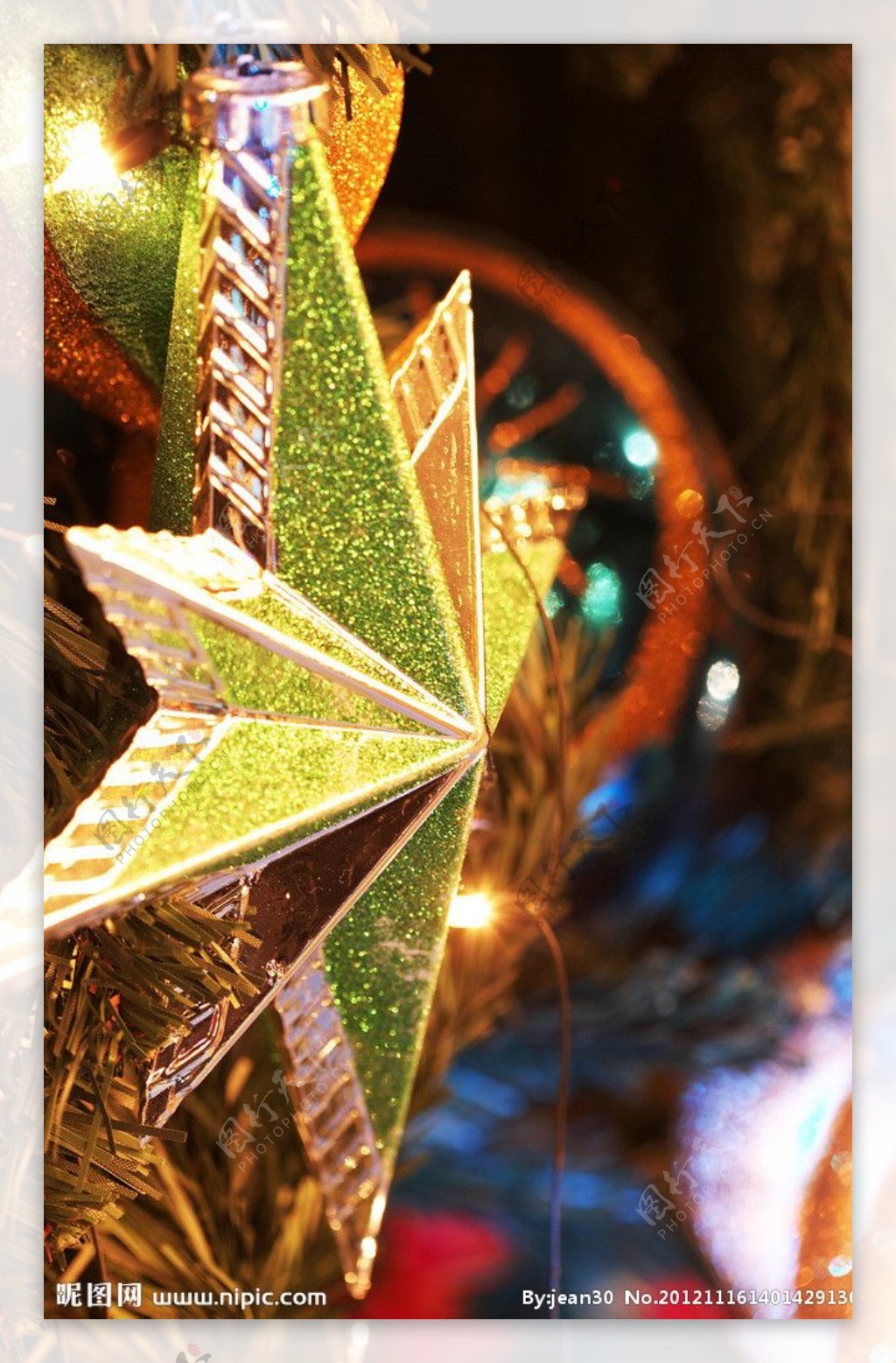 圣诞树装饰品星星图片