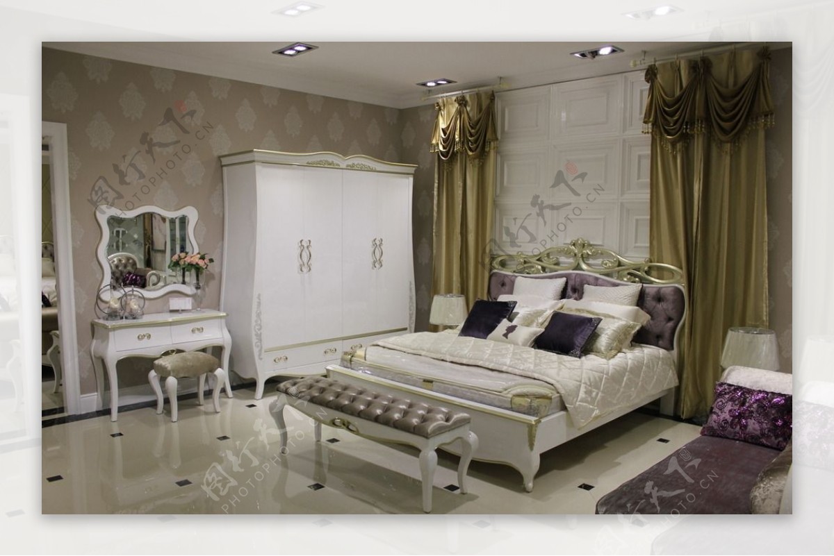 现代欧式室内床图片