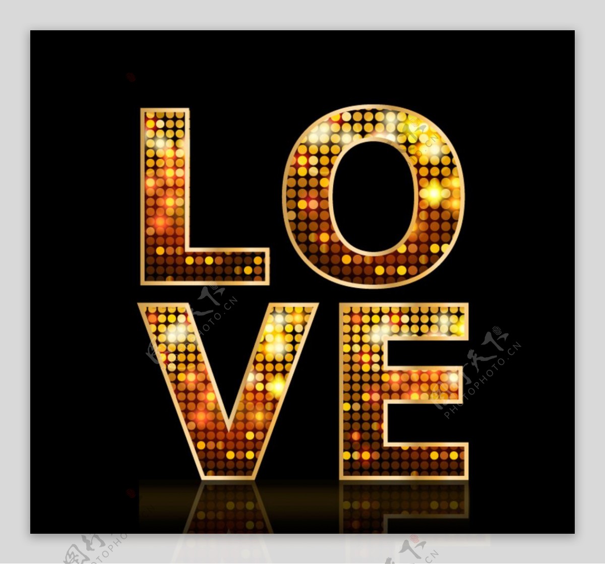 love金色字体图片