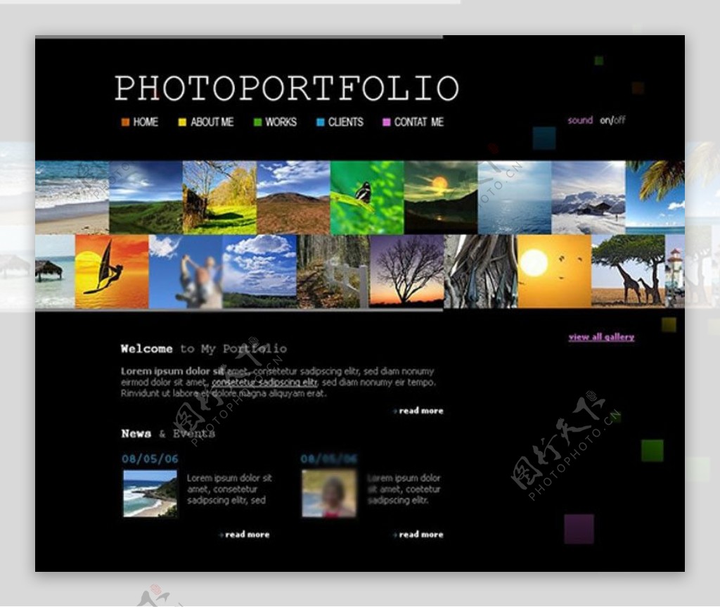 欧美旅游摄影网站模板图片