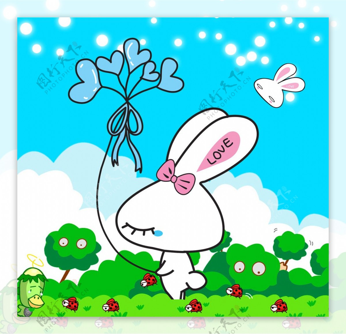 小兔子插画图片