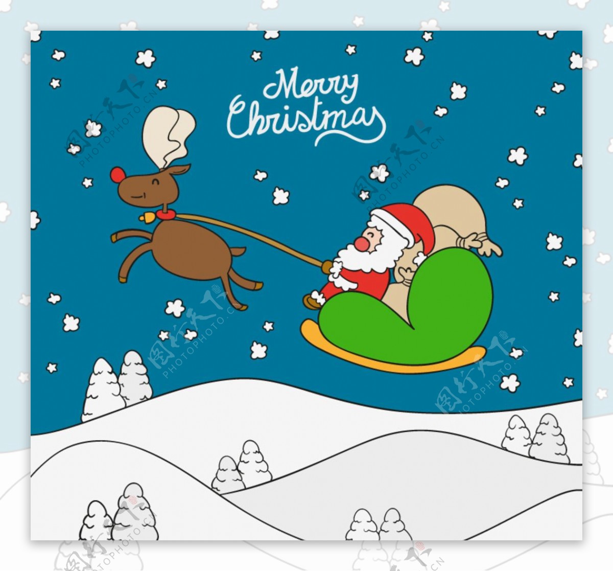 雪人圣诞节卡通图片