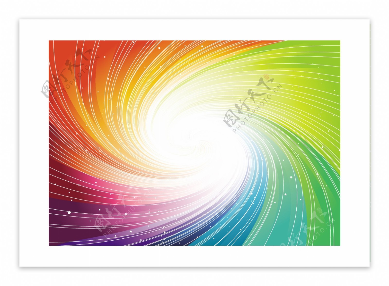 创意漩涡彩虹旋转背景4K抽象高清桌面壁纸：宽屏：高清晰度：全屏