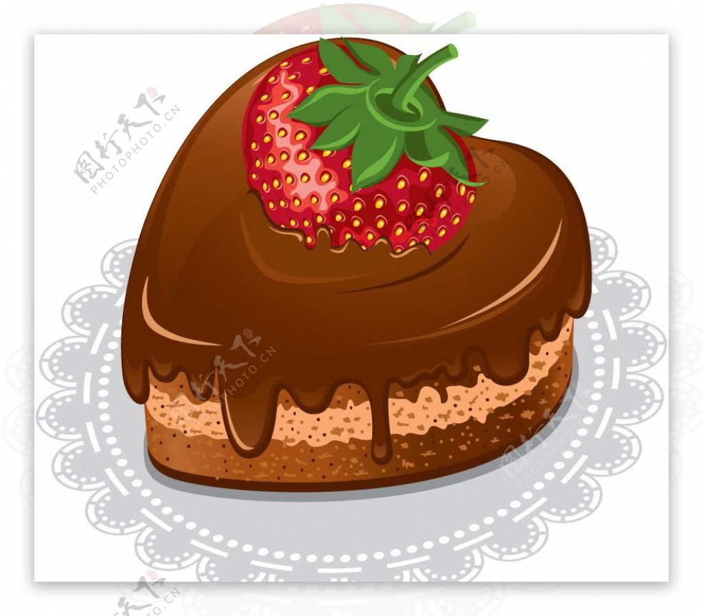 爱心巧克力蛋糕图片素材-编号08434690-图行天下