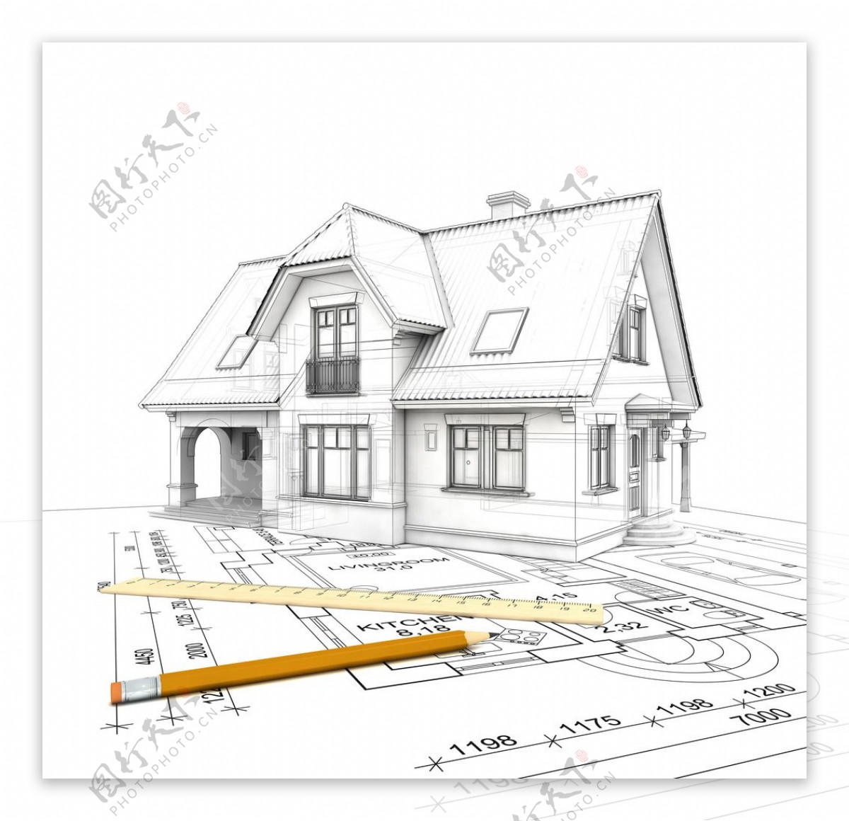 3d房屋设计图素材图片