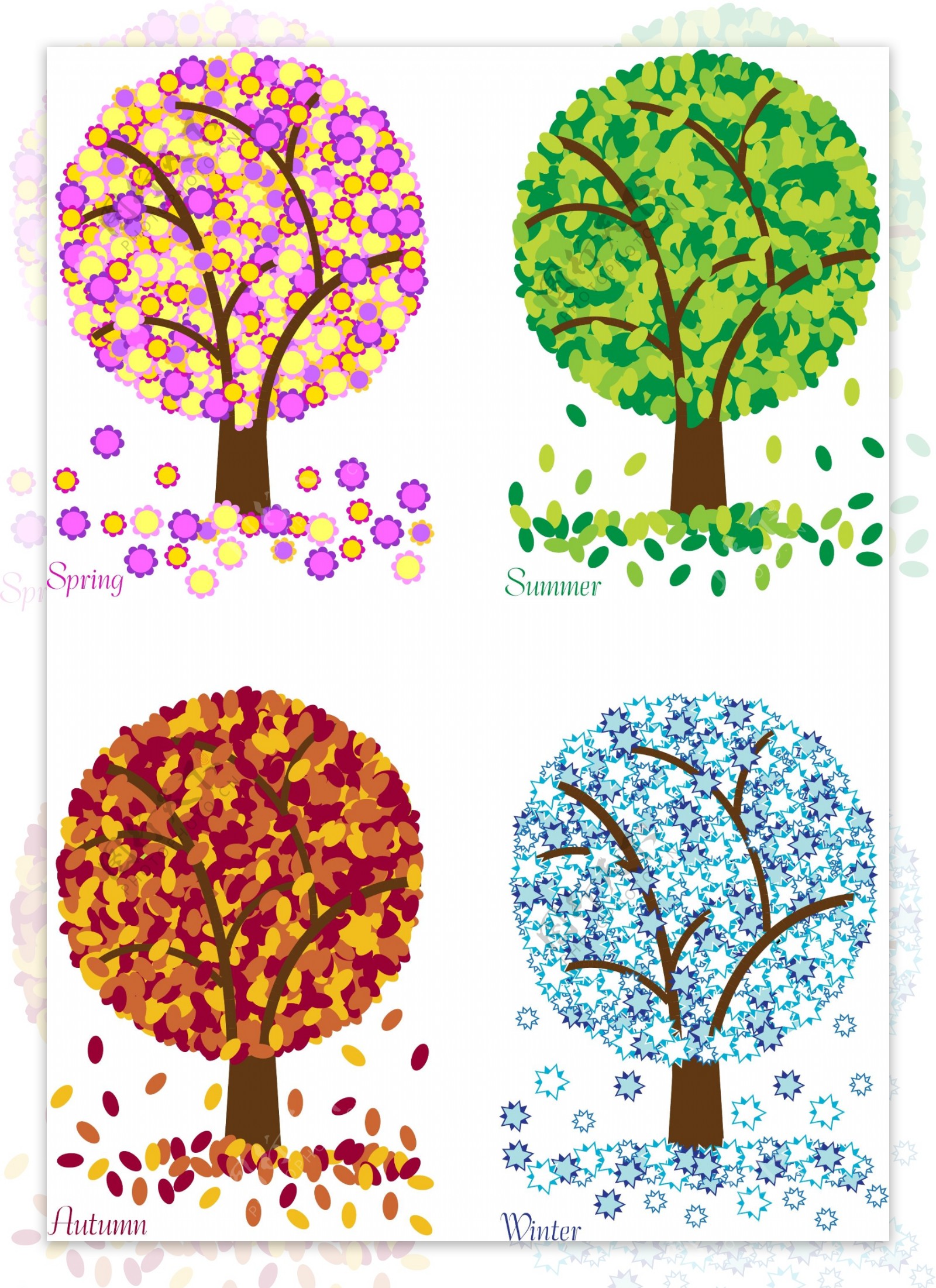 四季树木图片