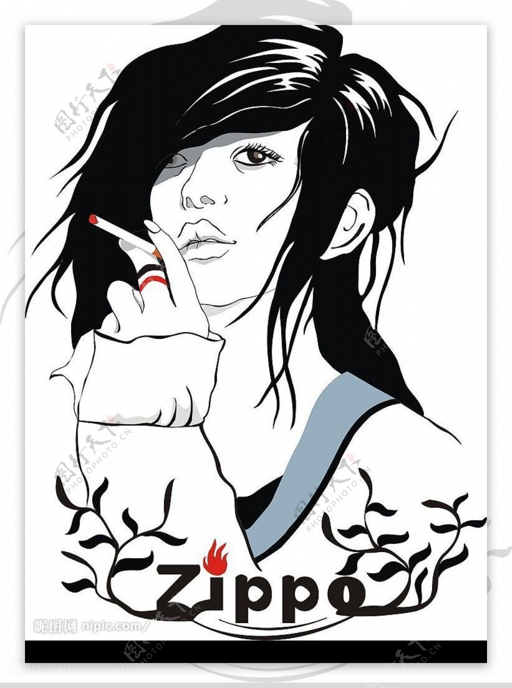 ZIPPO香烟美女图片