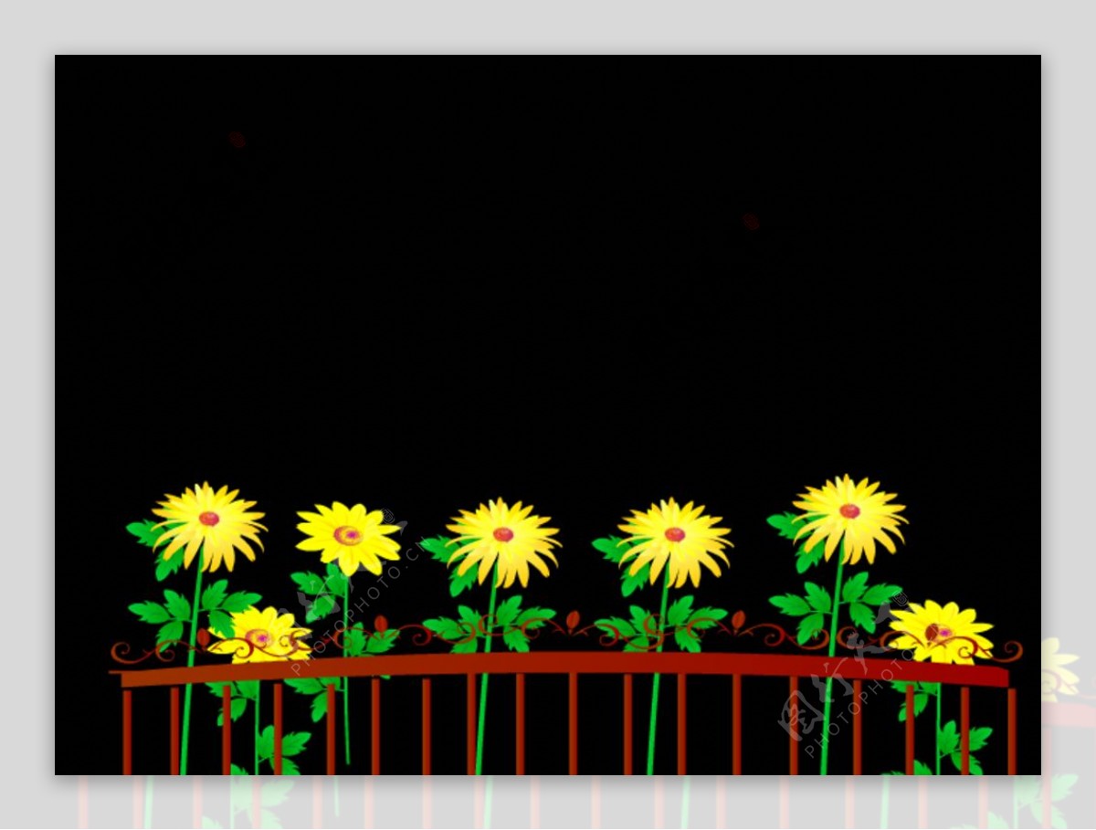 栅栏中的向日葵flash动画