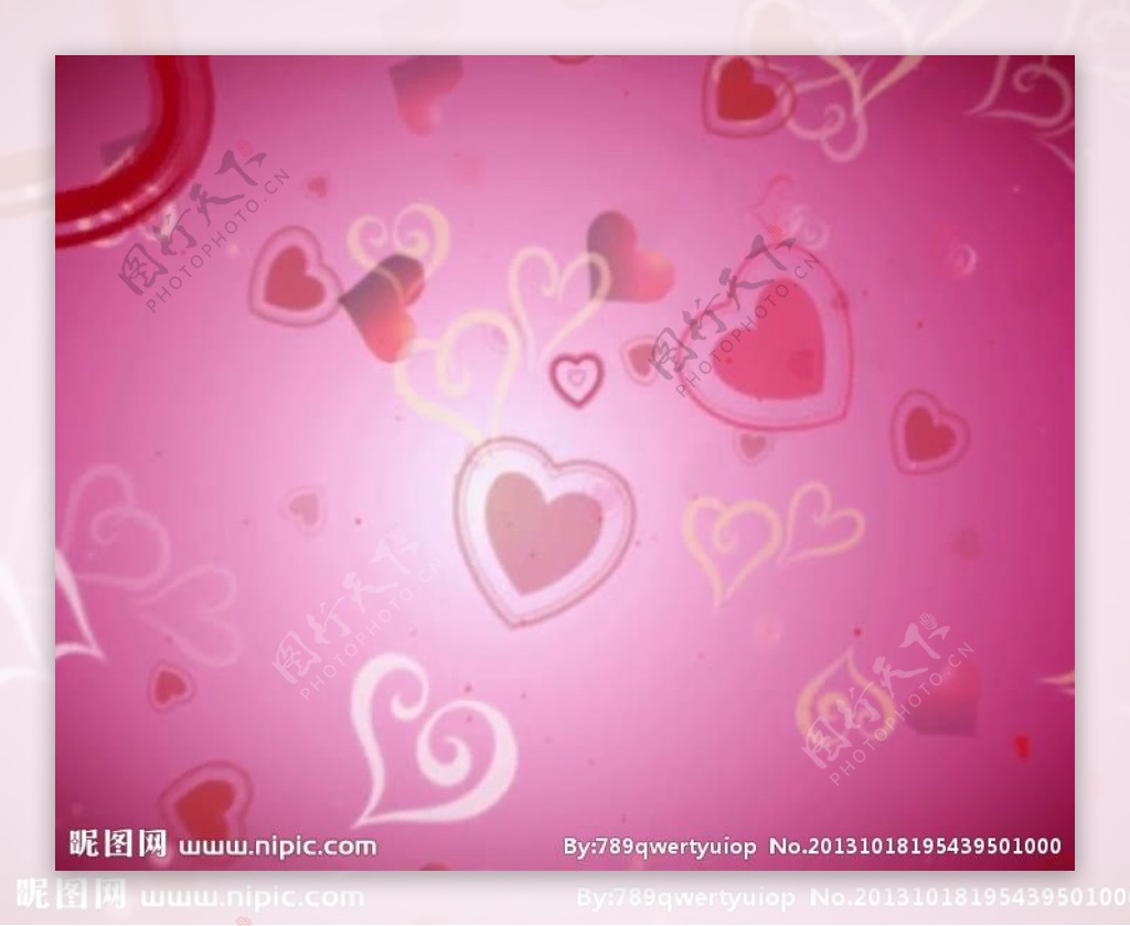 粉色心形图案背景视频