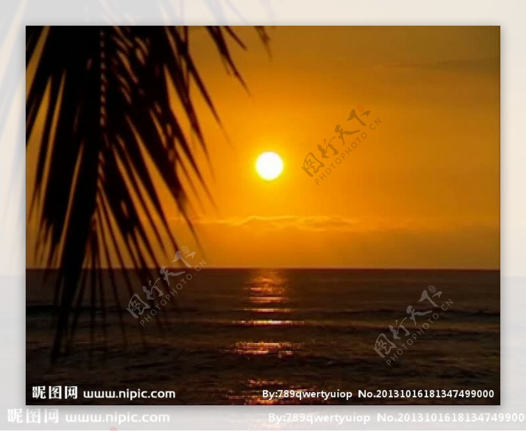 海岸落日光效背景视频