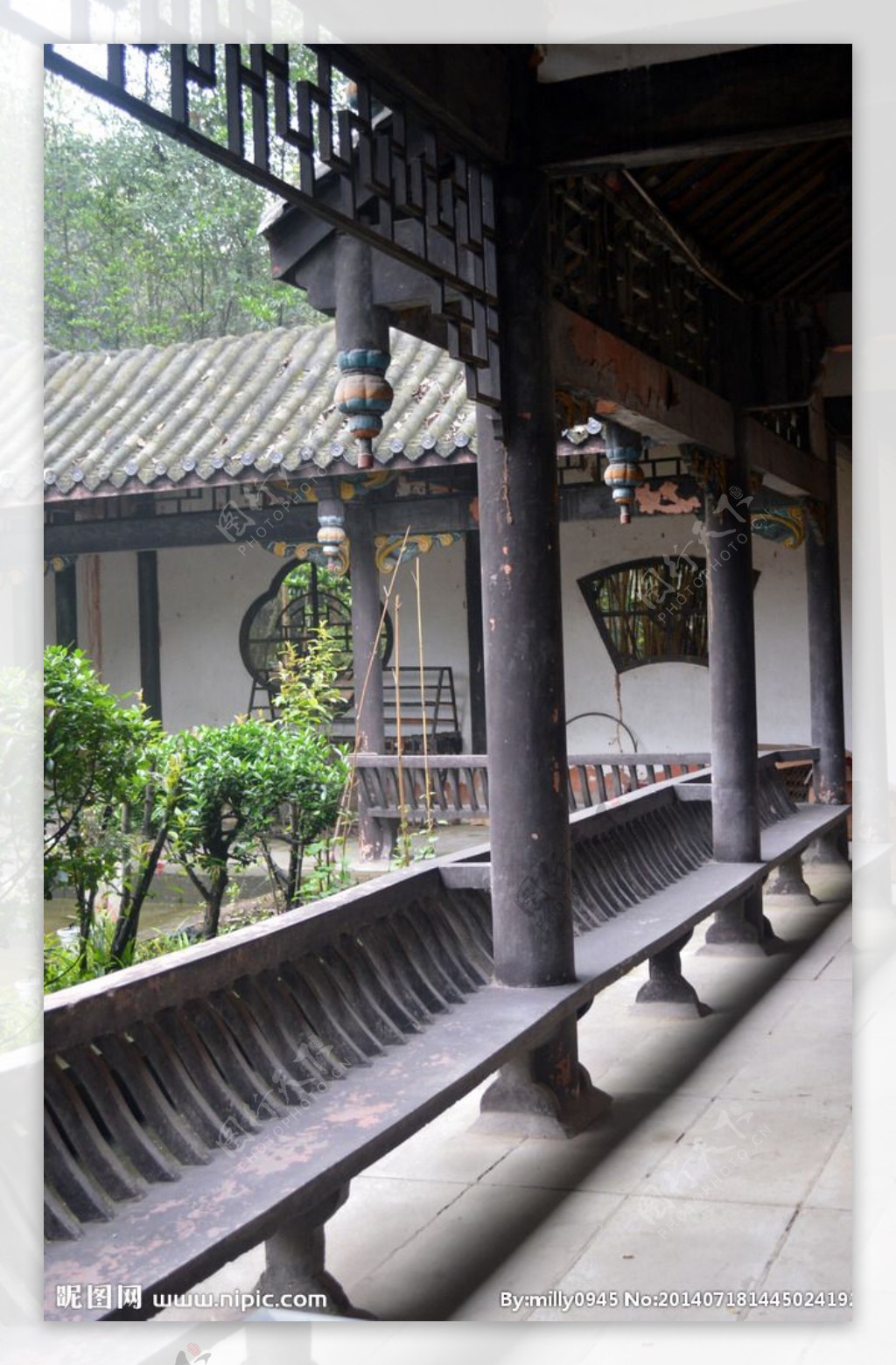 彭祖庙古建筑回廊图片