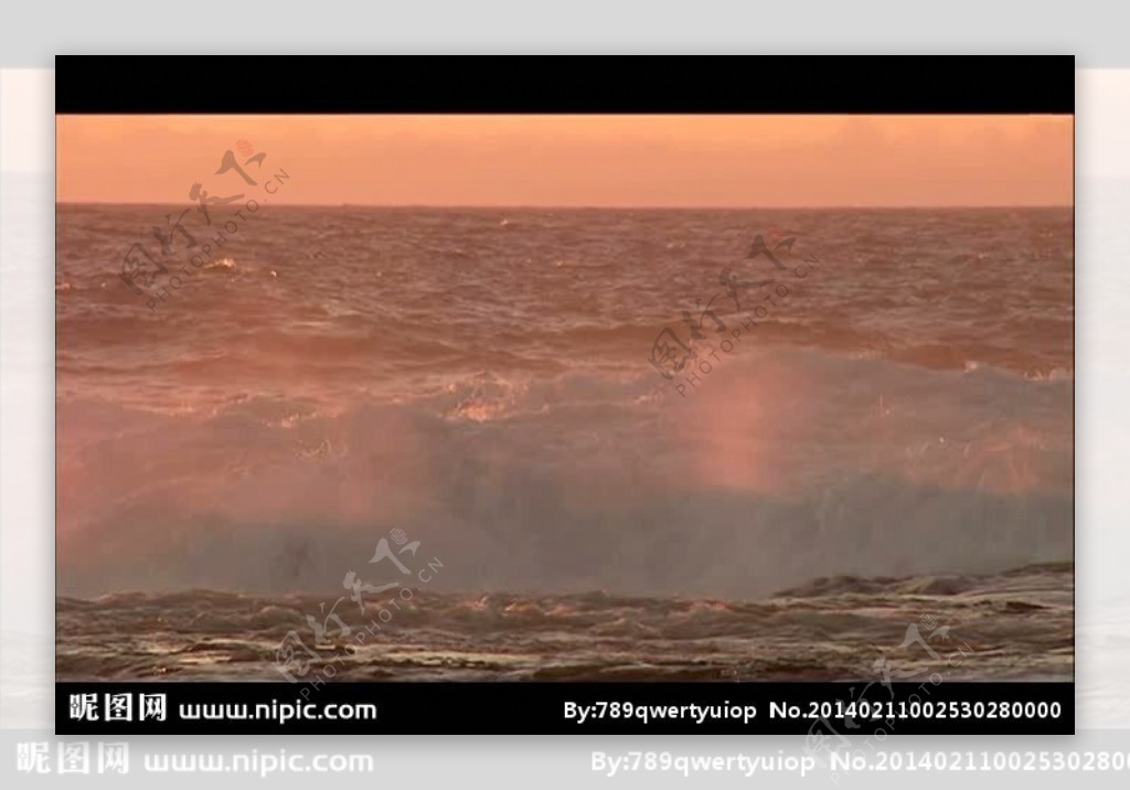 海浪海水风景画视频