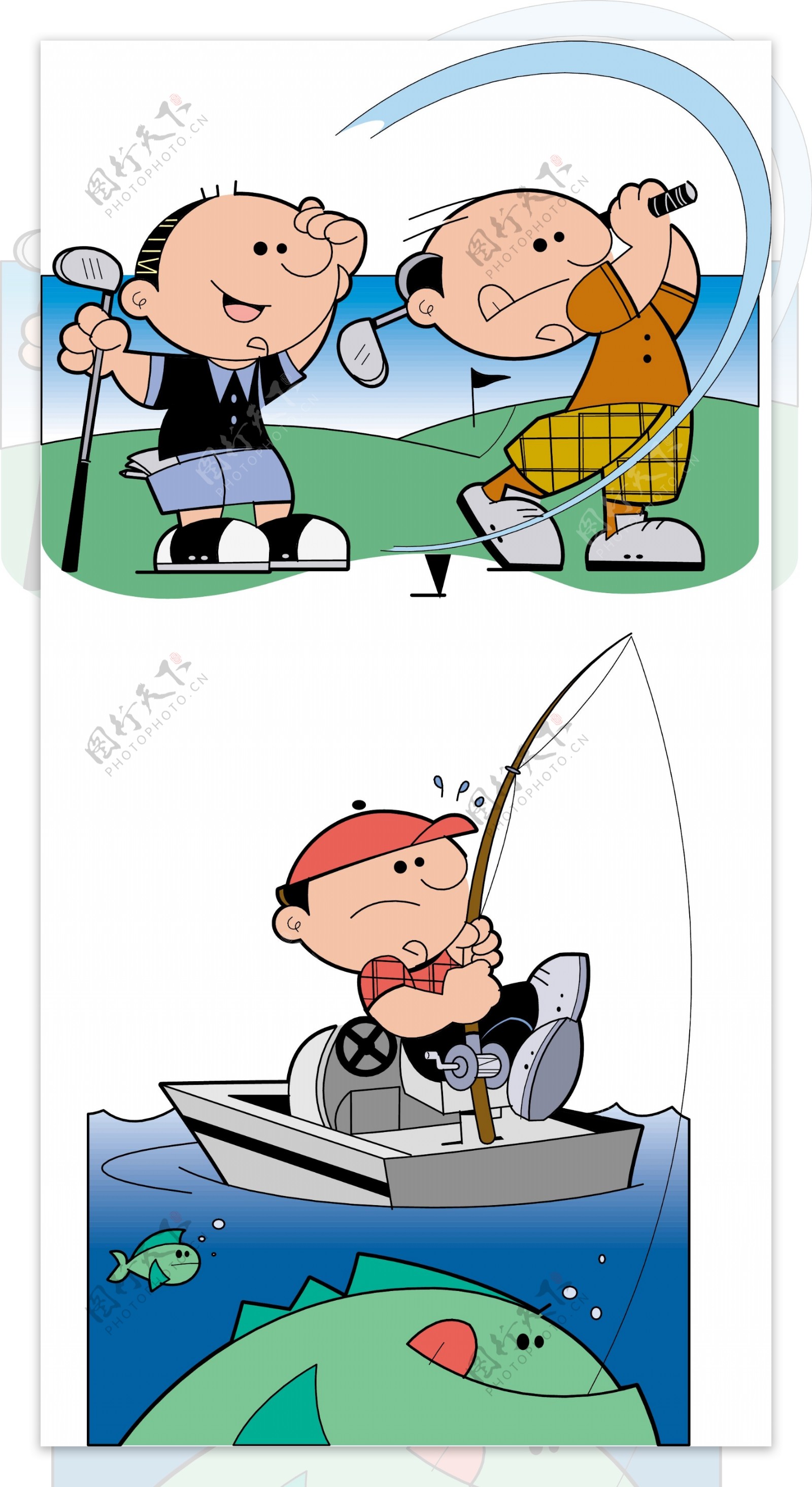 高尔夫钓鱼图片