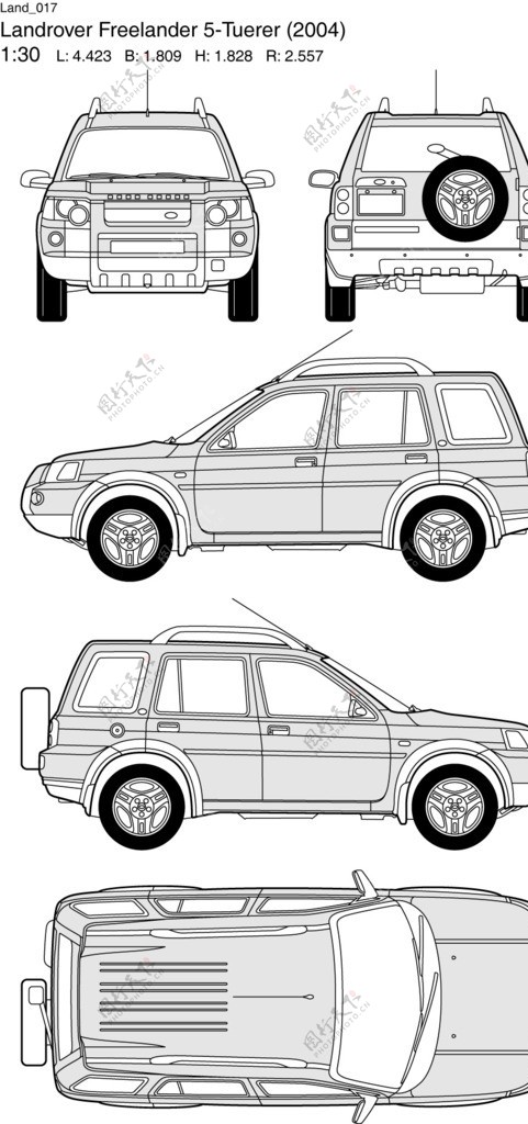 路虎汽车线框图图片